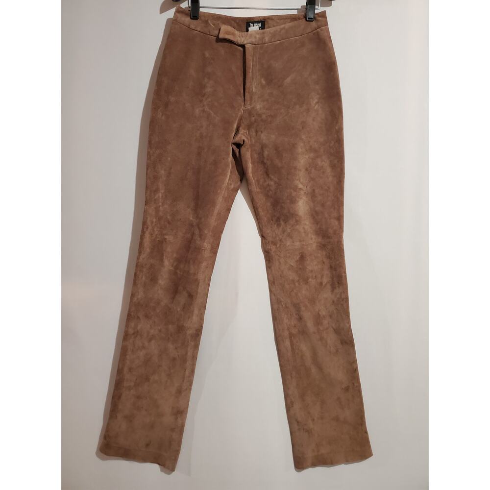 For Joseph Vintage Suede Brown Tan Leather Straight Leg Pants Women's Size 28